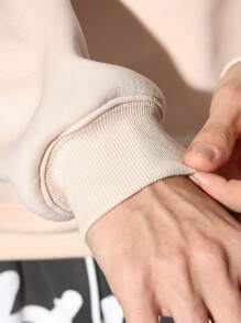 SUMWON Streetwear Pullover Hoodie With Oversized Fit Unisex Urban Style Kangaroo Pocket Athletic Casual Wear Winter Essential Loungewear Athleisure Sports Fashion - Apricot - View 7