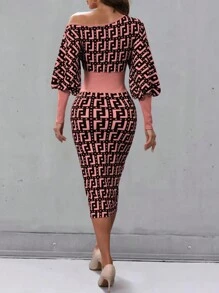 SHEIN Clasi Women's Shoulder Splice Design Dress - Dusty Pink - View 2