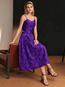 MOTF Soiréza FLORAL JACQUARD BONED CAMI TOP - Purple - View 7