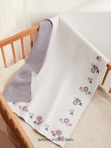 Cozy Pixies 1pc Ditsy Floral Baby Knit Swaddle Blanket, Spring/Summer