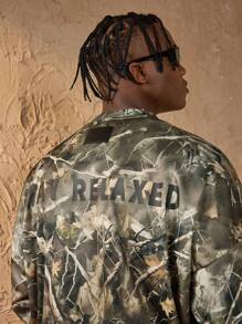 Forever 21 Men's Casual Fashion Tree Camouflage Print Sweatshirt - Army Green - View 7