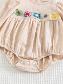 Cozy Pixies Baby Mädchen Herzchen Muster Farbblock Rundhals Langarm Lässig Bodysuit