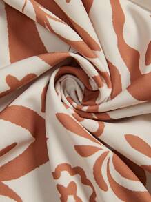 Freevana 大码女式波西米亚风 V 领花卉印花束带连衣裙，适合夏季 - 彩色 - 查看 6