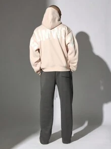 SUMWON Streetwear Pullover Hoodie With Oversized Fit Unisex Urban Style Kangaroo Pocket Athletic Casual Wear Winter Essential Loungewear Athleisure Sports Fashion - Apricot - View 4