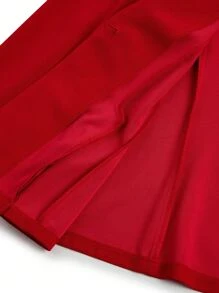 EMERY ROSE Plus Size Elegant Solid Color Fitted Blazer For New Year Clothes Graduation,Back To School,Teacher Outfits For Women Fall Cloth For Women Autumn - Red - View 8