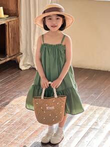 DAZY 年轻女孩秋季连衣裙度假复活节 - 綠色 - 查看 8