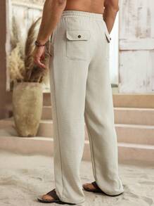 Manfinity RSRT Men's Solid Color Casual Pants, Minimalist Fashion Daily Wear