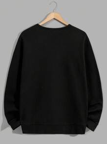 RueChic Men 2pcs Pack Letter Printed Regular Sweatshirt - Black and White - View 10