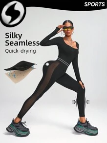 Innovista Einfarbiger, hochelastischer, nahtloser, atmungsaktiver Sport-Jumpsuit, figurformend, für Workout, täglichen Lässig-Trag und Yoga-Fitness, Taillenkontrolle und Po-Anhebung, Yoga, Damenoutfit, Jumpsuits für Frauen, Skifahren, Wandern, Outdoor-Yoga, Laufen, Radfahren, Pilates, Tanz, Aerobic, Kampfsport, Barre, CrossFit