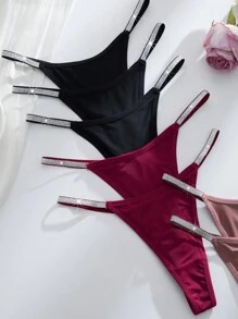 MidnightGlam Bộ 7 chiếc thắt lưng bạc sang trọng & quần lót dây gợi cảm cho nữ, nhiều màu - Nhiều màu - Xem 5