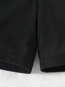 SHEIN 2pcs/Set Kids Boys Minimalist Letter Print Round Neck Short Sleeve T-Shirt And Shorts Comfy Pajama Sleepwear Set - Red - View 4