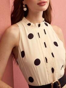 MOTF PREMIUM WOMEN POLKA DOT PRINT PLEATED LONG DRESS,SPRING/SUMMER - Multicolor - View 2