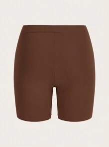 Comfortcana Quần legging bó màu trơn cỡ lớn, mặc hàng ngày - màu nâu - Xem 8