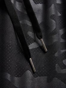 Manfinity Sport Corelite Men's Slogan Print Camouflage Drawstring Waist Sports Shorts