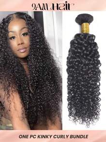1PC Curly Virgin Natural Black With Human Hair Bundles Extension 8-30 Inch Weave Bundles Weft Hair Extension For Women