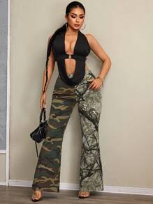 SHEIN SXY Women Casual Denim Jeans With Print & Pockets, Everyday Wear