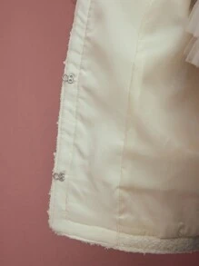 MOTF PREMIUM CHAQUETA CUADRADA DE TWEED CON CONTRASTE Y PERLAS FALSAS