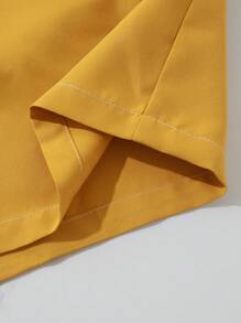 Genlund Manfinity RSRT 2 件男士花卉印花纽扣前短袖上衣和短裤套装，休闲，男士两件套服装，热带男士服装，热带男士衬衫，男士热带衬衫 - 黃色 - 查看 6