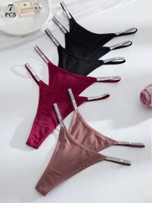 MidnightGlam Bộ 7 chiếc thắt lưng bạc sang trọng & quần lót dây gợi cảm cho nữ, nhiều màu - Nhiều màu - Xem 4
