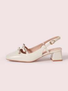 CUCCOO DOLLMOD Nuevos tacones de plataforma de bloque estilo retro francés Mary Jane con lazo, gráciles y elegantes para el Día de San Valentín