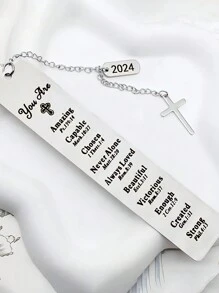 1pc Metal Bible Cross Bookmark, Christmas Thanksgiving Gift, Perfect Birthday Holiday Small Gift, Bookmark For Readers And Students, Stainless Steel Bookmark For Friends, Loved Ones, Colleagues, Classmates