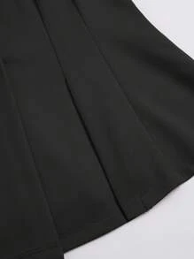 EMERY ROSE 大码修身西装外套，纯色简约时尚，适合日常休闲穿着 - 黑色 - 查看 4