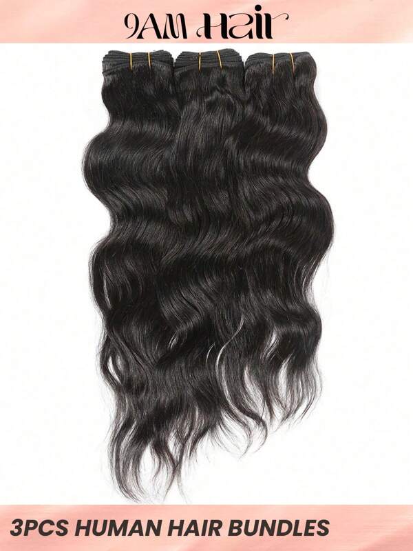 3piezas Paquetes de cabello humano de la Body Wave Extensión del cabello virgen 3 paquetes Armadura del cabello de doble trama real Cabello barato Uso diario Color negro natural