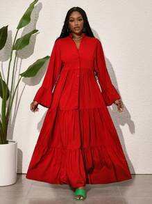 Slaydiva 女士宽松 A 字形衬衫裙，休闲度假装