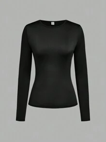 SHEIN Explorewe 3 件套青少年女孩百搭纯色修身长袖针织 T 恤，优雅休闲百搭搭配 - 彩色 - 查看 3