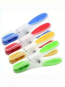 12/24PCS Heavy Duty Plastic Clothespins & Sock Holders | 8x3.5cm Two-Color Crescent Clips | Strong Laundry Clips, Clothes Pins, Sock Clips | Household Essentials & Organization Supplies