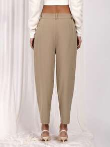 COSMINA 女式纯色褶皱锥形休闲裤