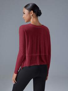 VARSITIE Outdoor & Leisure Basic With Women Sports Tees & Tanks - Burgundy - View 2