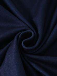 SHEIN Young Girl Cute Girl Sitting On The Moon Print Pattern Blue Long Sleeve Pajama Set, Cozy Home Outfit - Royal Blue - View 3