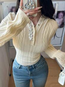 Pull-shirt slim à manches raglan et capuche, couleur unie, pour femmes