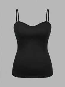SHEIN Comfortcana Áo hai dây/áo tank top cỡ lớn, kiểu dáng tối giản, nhiều màu sắc, 2 chiếc/bộ, thích hợp cho mùa hè. - Nhiều màu - Xem 4