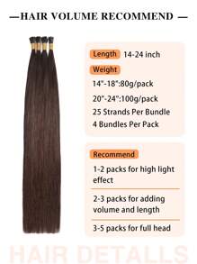 I Tip Hair Extensions Real Human Hair 100PCS Pre Bonded I Tips Hair Extensions I Tip Natural Hair Extensions Cold Fusion I Tip Human Hair Extensions For Women Hair Extensions - S4 - View 3