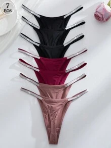 MidnightGlam Bộ 7 chiếc thắt lưng bạc sang trọng & quần lót dây gợi cảm cho nữ, nhiều màu - Nhiều màu - Xem 3