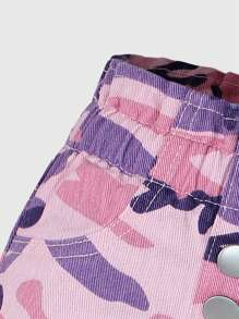 SHEIN Baby Mädchen Baumwolle Lässig Vielseitiger Allround-Look Rosa Blumen Muster Streetwear Stil Elastischer Bund Washed Jeans, 2024 Neuer Basicbedarfsartikel - Verschiedenfarbig - Übersicht 3