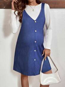 SHEIN Vestido informal y holgado para maternidad