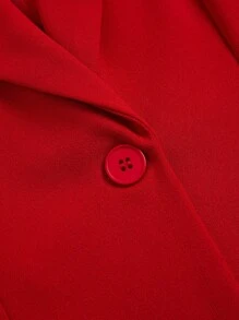 EMERY ROSE Plus Size Elegant Solid Color Fitted Blazer For New Year Clothes Graduation,Back To School,Teacher Outfits For Women Fall Cloth For Women Autumn - Red - View 6