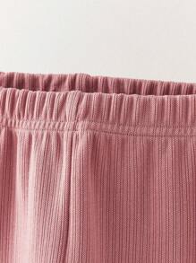 THE HAPPY LOOK 3 件套年轻女孩简约时尚休闲紧身裤，日常穿着 - 彩色 - 查看 3