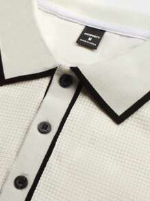 Manfinity Homme Men's Plain Short Sleeve Polo Shirt, Minimalist Fashion Casual Everyday Wear Men Clothes Men Polo Shirts Polo Shirts For Men Collar Polo T Shirt Men Polos For Men - Beige - View 7