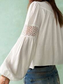 Bohemela Boho Vacation Casual Embroidery V-Neck Women Shirt