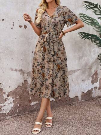 EMERY ROSE Summer Outfit Tropical Vacation Woman Clothes Women Midi Dresses