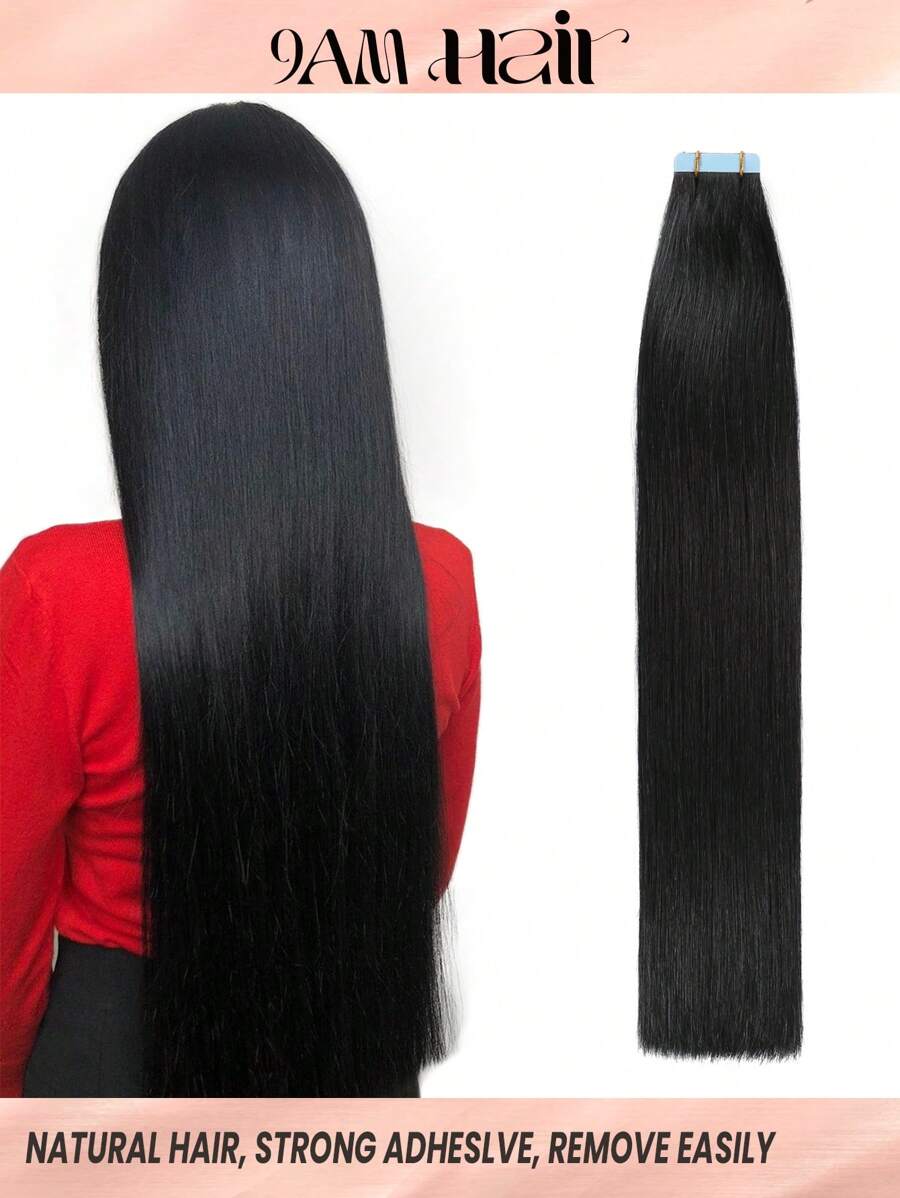 Extensiones de cabello con cinta 100% cabello humano Remy de 12 a 24 pulgadas, rectas, sin costuras, con cinta adhesiva, 50g/paquete, extensiones de cabello con cinta, extensiones de cabello con cinta
