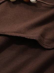 Livesso Women's Beaded Halter Neck Backless Elastic Casual Summer Cami Tops - Brown - View 7