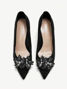 CUCCOO CHICEST Women's Pointed Toe High Heel Party Shoes, Fashionable For Autumn/Party Spring Shoes Spring Break Easter Prom Heels - Black - View 4