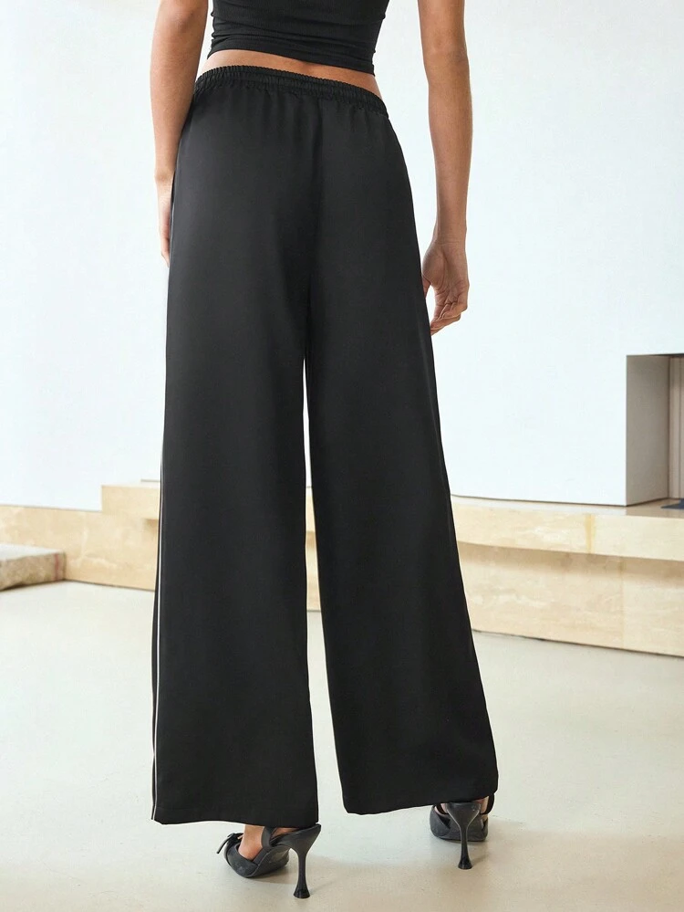 MOTF STUDIO CONTRAST PIPING DRAWSTRING WAIST PANTS