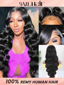 Body Wave 4*4 13*4 Lace Front Wigs Human Hair 150% Density Transparent Lace Frontal With Baby Hair Human Hair Wig Natural Black For Woman - SNatural - View 2