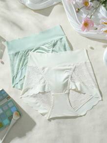 2 Packs Women Lace Patchwork Panties Set - Multicolor - View 7